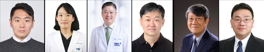 ▲ (From left) Dr. Wonseok Kim (Department of Electrical and Computer Engineering, Seoul National University), Prof. Sunhwa Lee (Department of Nephrology, Kangwon National University Hospital), Prof. Yon Su Kim (Department of Nephrology, Seoul National University Hospital), Prof. Jung Chan Lee (Department of Biomedical Engineering, Seoul National University College of Medicine), Prof. Gun Yong Sung (Department of Materials Science & Engineering, Hallym University), and Prof. Sung Jae Kim (Department of Electrical and Computer Engineering, Seoul National University).