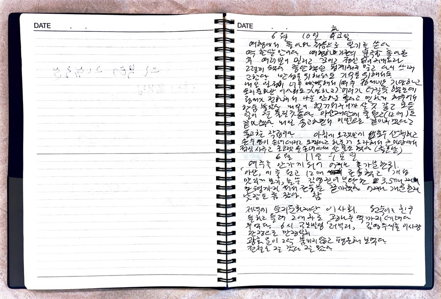 Writings on June 10, 2008, with her quote, “as a means of self-reflection and recollection”