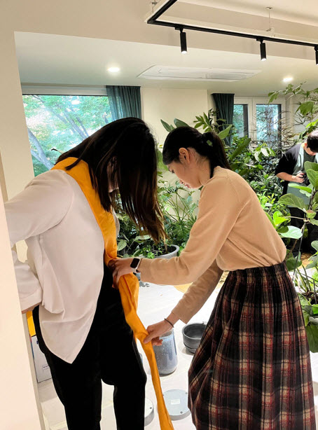 Kim Chaeyeon (Department of Fashion and Textiles) Working on the Costumes
